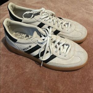 adidas Cream and Black Athletic Shoes